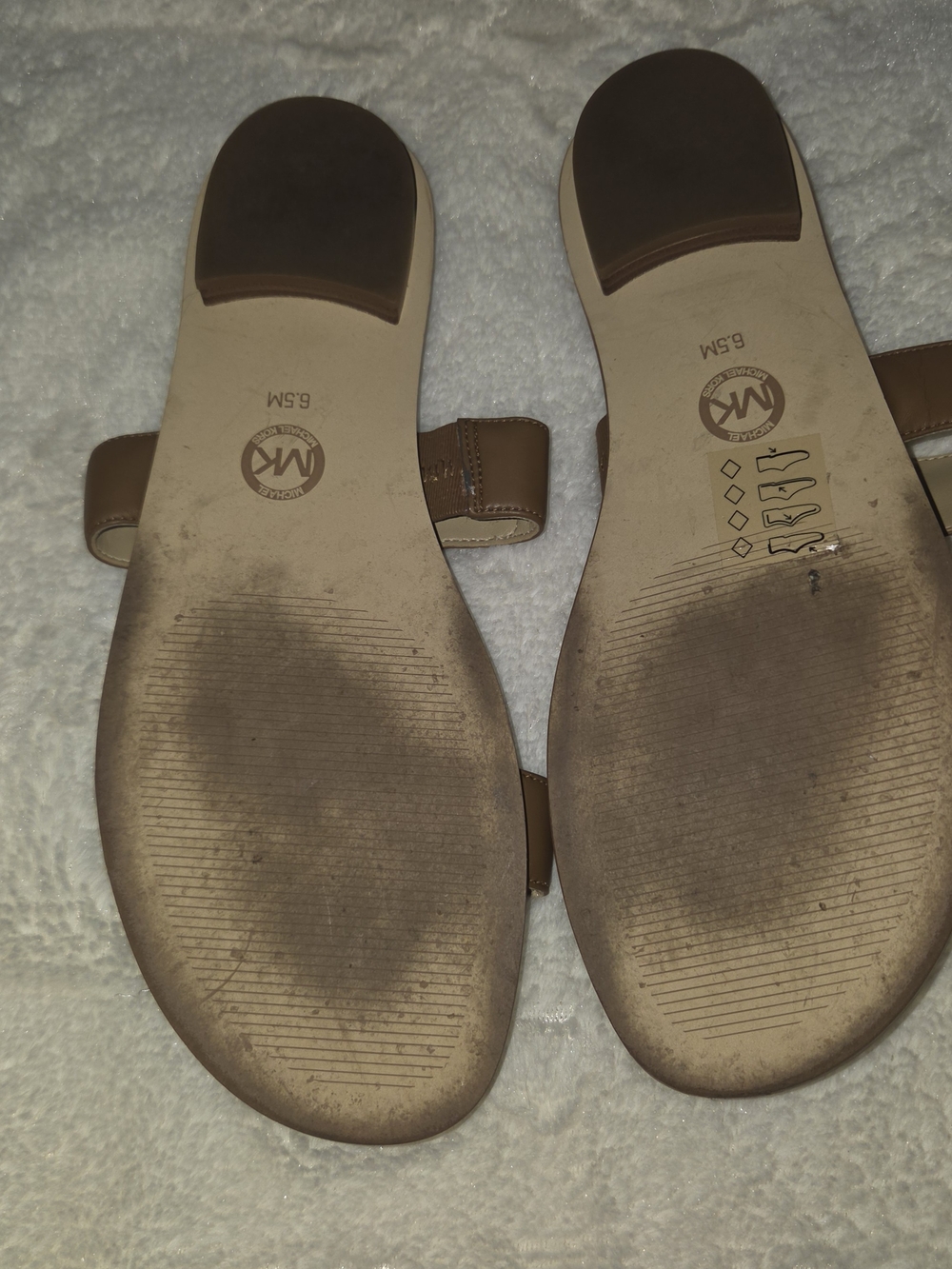 Michael Kors Tan Leather Double-Strap Slide Sandals - Picture 4 of 4